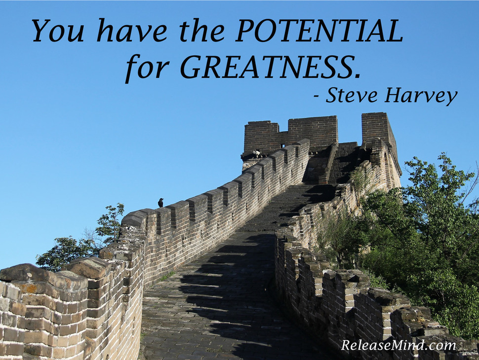 “You have the POTENTIAL for GREATNESS” - Steve Harvey